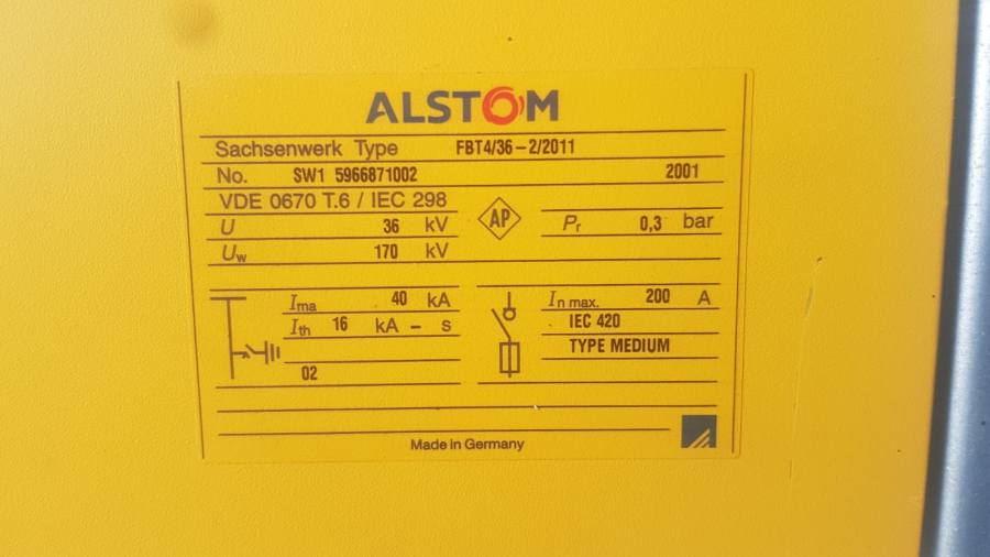 2x Alstom FBT4/36 36kV RMU 2001